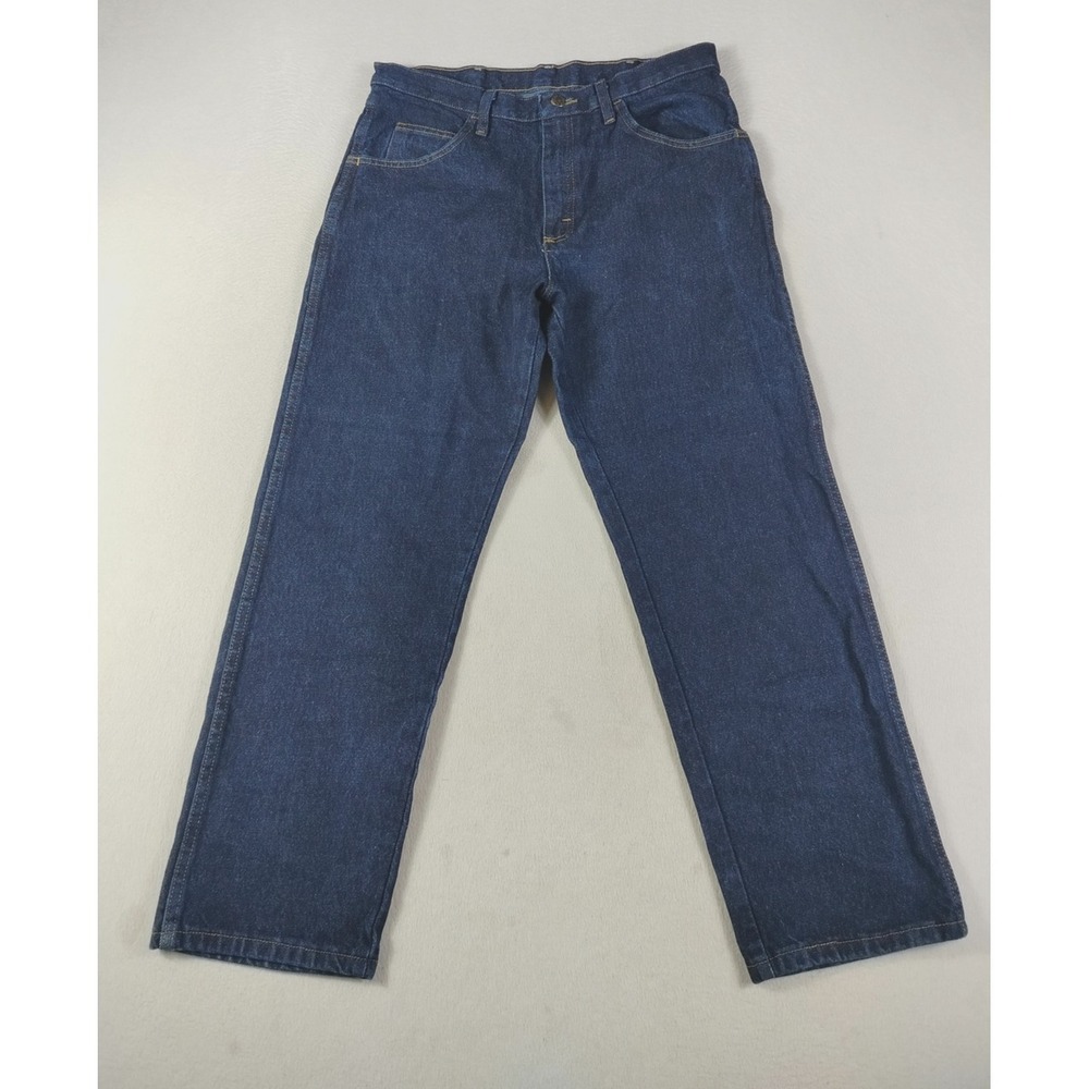 Rustler Jeans‎ Mens 34x29 Dark Wash Blue Western Rodeo Straight Leg Denim Casual